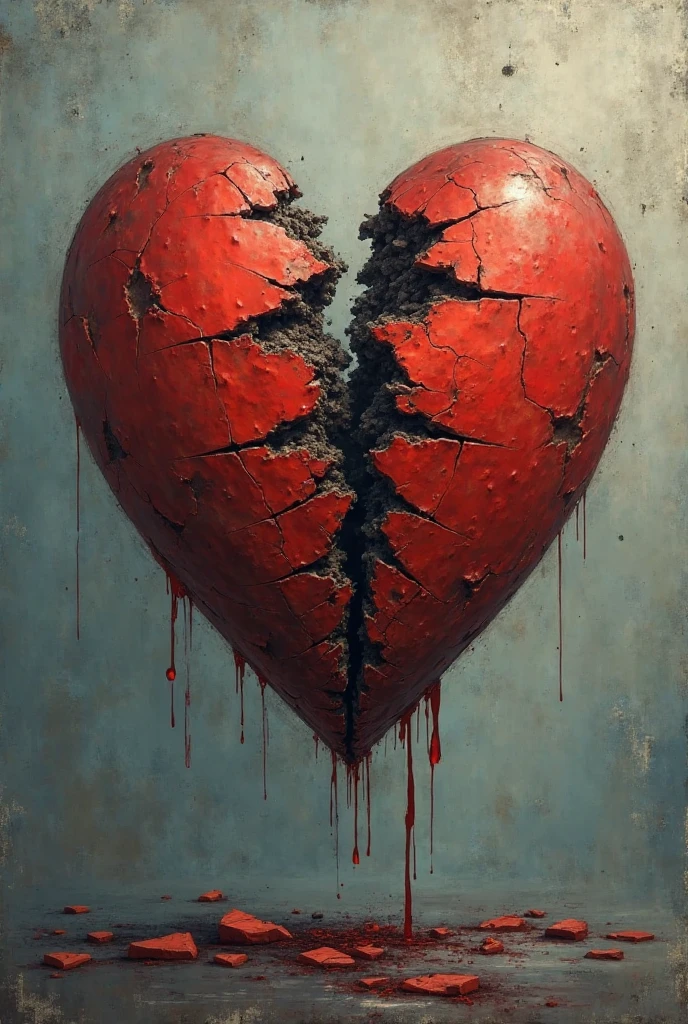 the name in the Center "otra vez", in the left córner down the name "Eiram, and the background a break heart