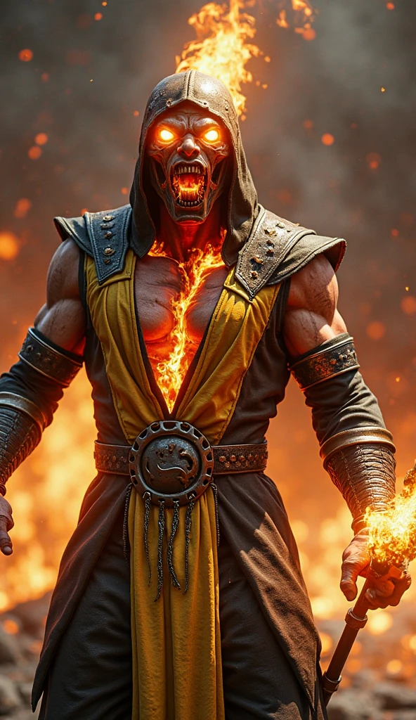 Scorpion mortal Kombat flame on