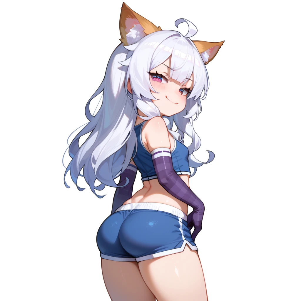 The beauty of 8K raw photos:2.0, twin tail, 18 years old, an anime character wearing sports outfit, her hair is pulled into ponytail and she is standing up, 1girl, solo, bronya zaychik, armpits, see trough, shorts, sleeveless, sleeveless shirt, grey hair, sweat, shirt, drill hair, long hair, small breasts, nipples, nsfw:1.5,
BREAK (masterpiece:1.2), best quality, high resolution, unity 8k wallpaper, (illustration:0.8), (beautiful detailed eyes:1.6), extremely detailed face, perfect lighting, extremely detailed CG, (perfect hands, perfect anatomy),