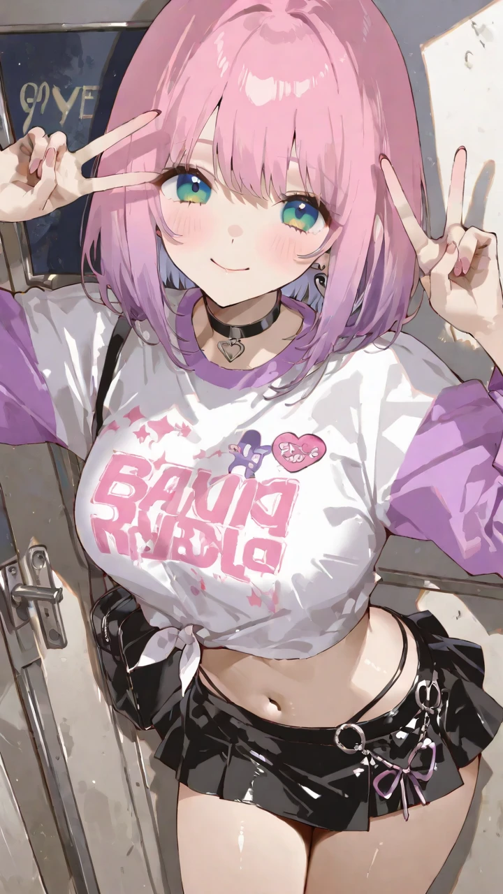 teenage girl,short crop top,hot pants,Queen,Shake ack view,Cord,shackle,red eyes,No underwear,pink hair,big ass,Playful,stick out your tongue,Smile,sweat,secretion,Buttocks close up,sitting,Sit on the camera,back view