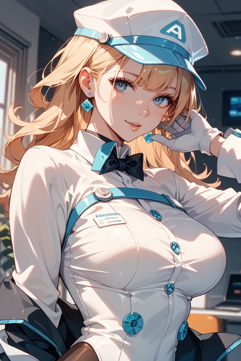 Put on goggles、Anime girl with jacket posing for photo with smile, azur lane style, Fine details. girls' frontline, Seductive Anime Girl, from girls frontline, cushart krenz key art feminine, from the azur lane videogame, nffsw, anime moe art style, marin kitagawa fanart, Top Rated on pixiv, blonde anime girl with long hair