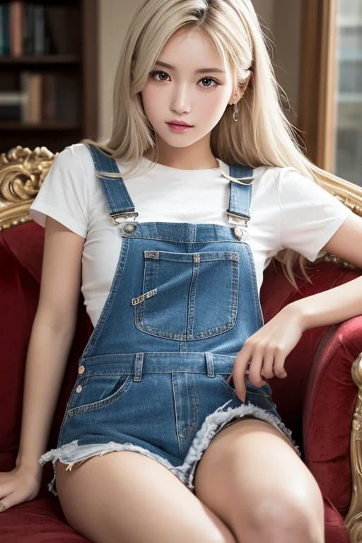 Highest pixels、Highest quality、Highest quality、masterpiece、Blonde、Long Hair、summer、Date、Denim shorts、sexy、Sexy、Ass、T-Shirts、smile、Beautiful legs、Big eyes、Panty shot、Real