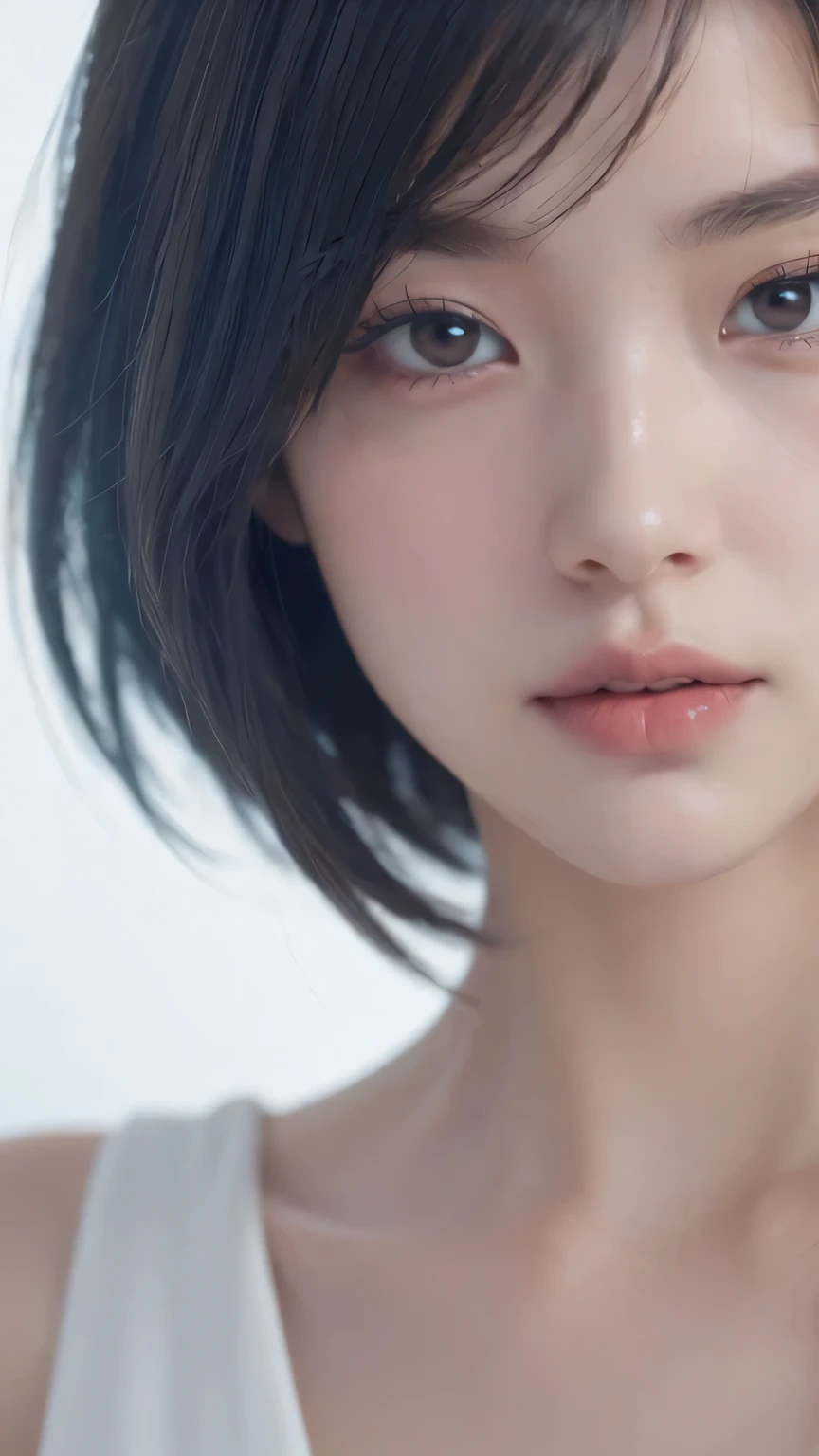 tmasterpiece,Best quality,A high resolution,8k,(sportrait),(avatar close up),(RAW photos),real photograph,digital photography,(Female president),( Professional women), 20 year old girl,random hair style,red eyelack and blue gradient hair),Serious and obsessed,Cleavage, accessories,Keep your mouth shut,elegant and charming,Serious and arrogant,Calm and handsome,(White women&#39;s business attire),Photo pose,Realisticstyle,gray world background,oc render reflection texture