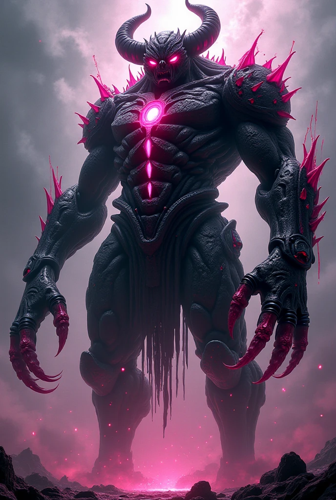 Create a realistic image of a marvel ant man style stone giant, dark blue and red colors, CREATE A SCENARIO