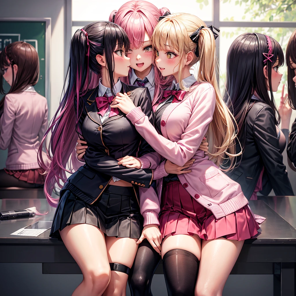 anime image of two girls hugging in a classroom, two beautiful anime girls, anime girls, ecchi anime style, beautiful anime high school girl, ecchi style, girls frontline style, kantai collection style, fine details. girls frontline, high school girls, from girls frontline, anime style 4 k, anime best girl, yandere, two girls, ecchi