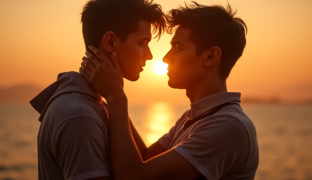 Two boys having intimacy