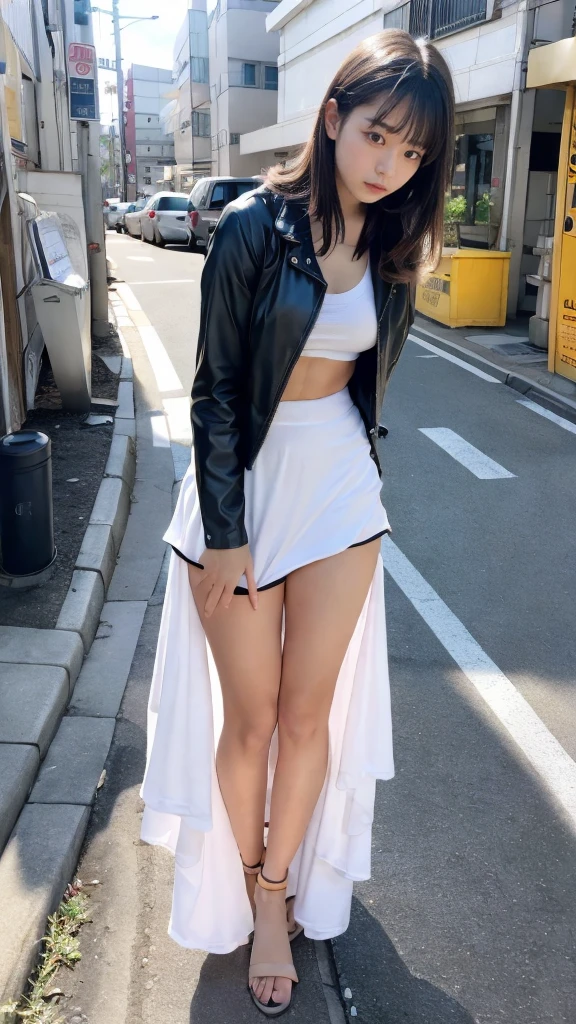 mulher arafed em uma saia e jaqueta segurando um guarda-chuva, pernas longas, pernas elegantes, nice legs, wearing a strict business suit, caminhando para o trabalho, coxas e saia, lady in black coat and pantyhose, wearing japanese school uniform, pernas longas e finas, mini-saia, pernas suculentas, de uma aluna posando, on sidewalk