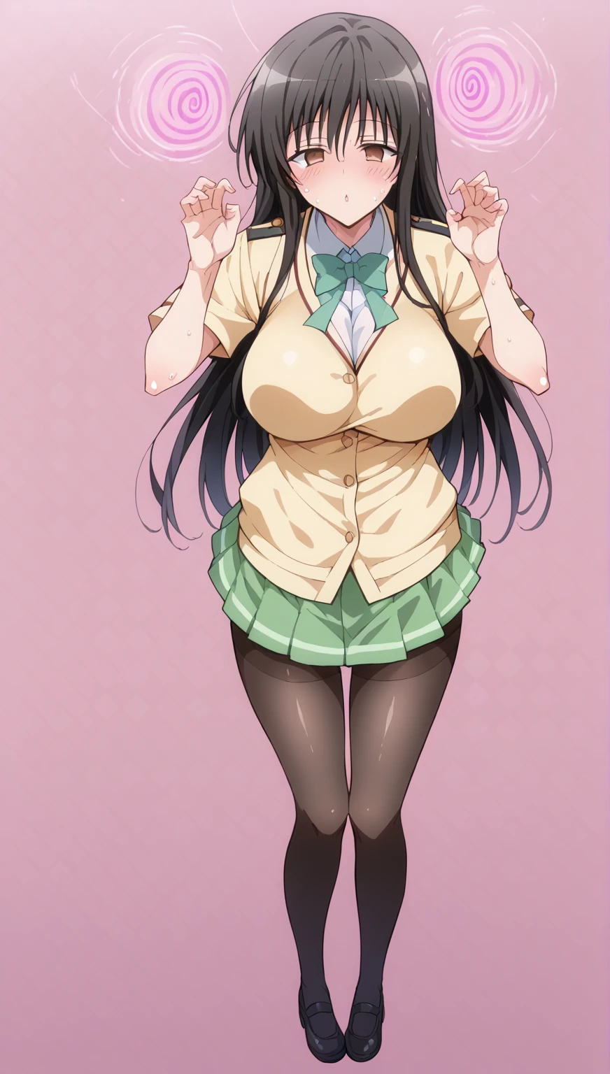 (masterpiece, best quality), 1girl, nozomi toujou,huge breasts,idol costume,my room,sweating,sleeveless,thighhighs,miniskirt,looking viewer,smile,(((nsfw)))