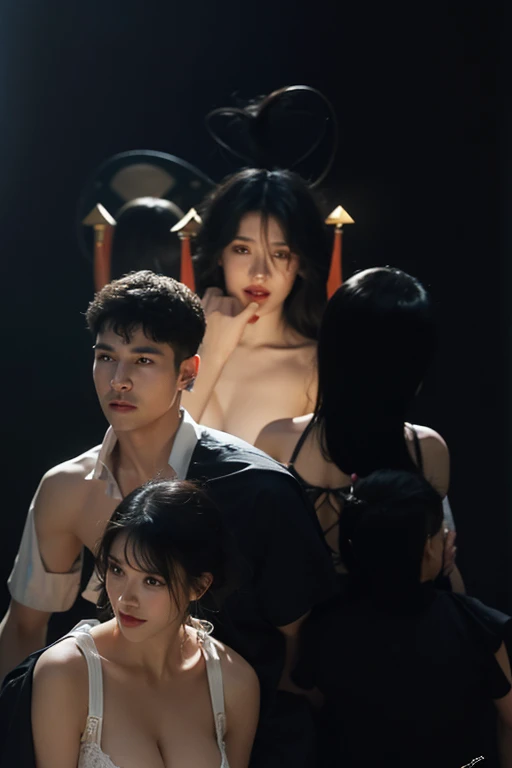 Top quality, masterpiece, ultra-high resolution, ((Photorealistic: 1.4), great cross-cultural sex, ((sex party)), shiny skin, (ultra-realistic details)), black, white, Asian, A party where a wide variety of people gather. Sex nude art, octane rendering, 8K, super sharp, highly intricate details, cutting edge, sexual liberation,