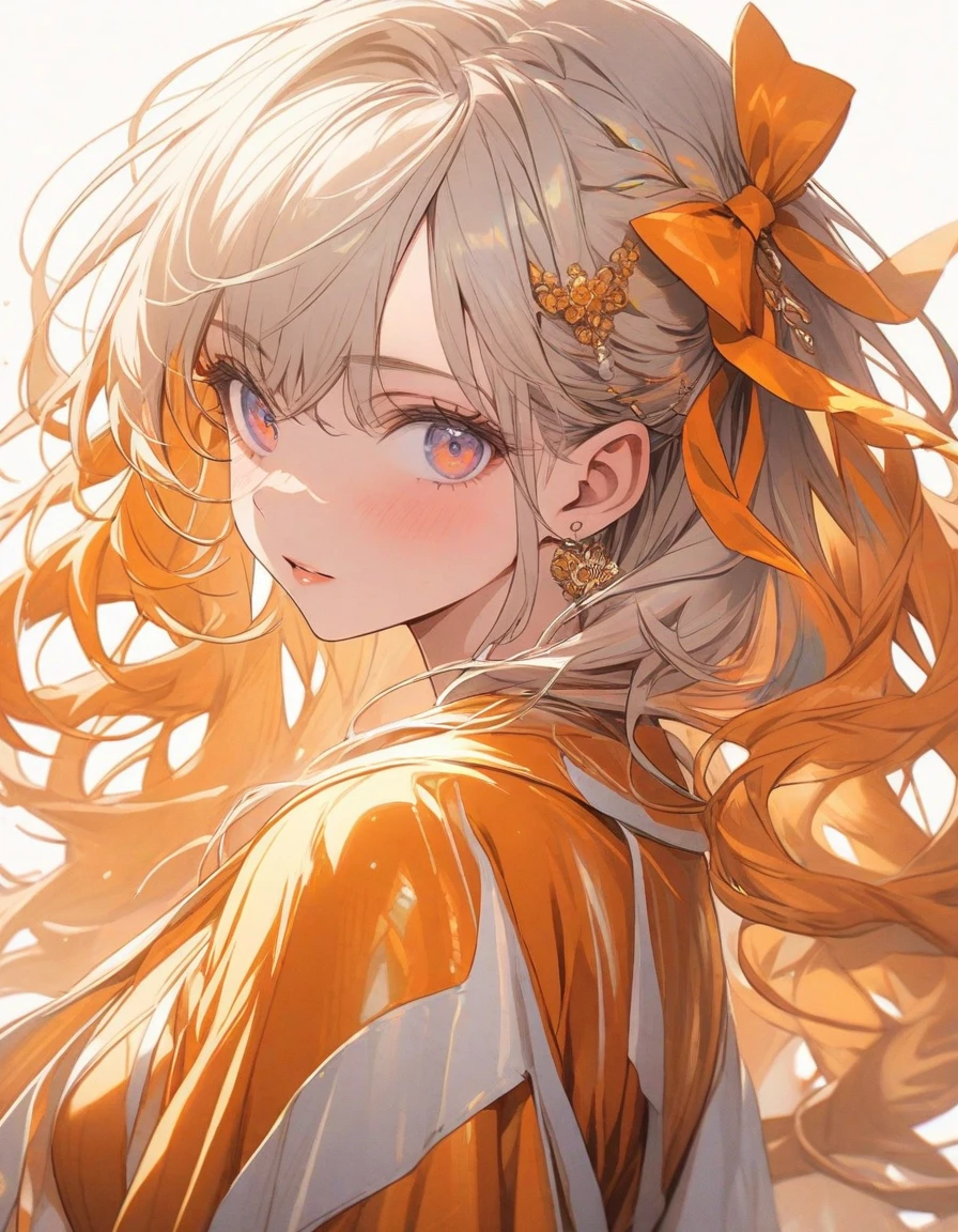 8k Highest quality Highest quality High resolution flower々A woman in a kimono wearing ornaments Mainly facial depictions The woman is moist and wet A soft, calm smile Pale colors Soft ink painting Fantasy Smooth, thin ink lines Gentle and subtle contours Orange and soft yellow hues No text in the background Text none