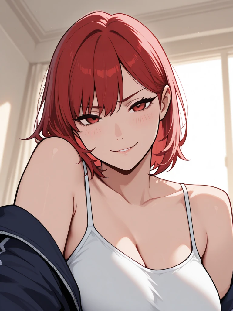 (wine red hair) and (wine red eyes)