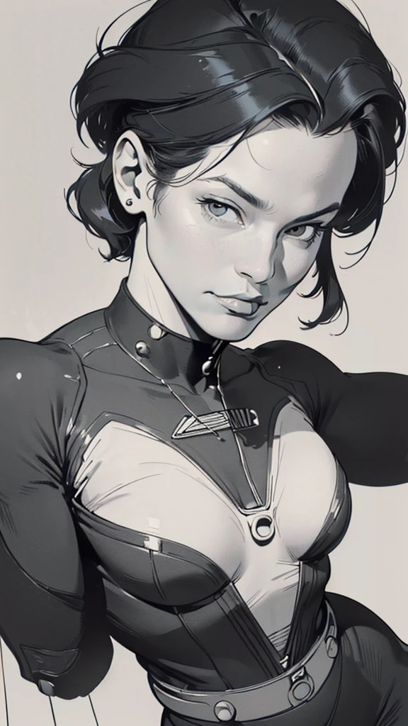 Portrait, Masterpiece, Excellent, 1girl, solo, complex details, color diffusion, close-up, pale female, Asian female, female giant, athletic female, strong thighs, black hair, dark hair, blue eyes, combat attire, alluring attire, epic, martial artist, Sci-Fi, Fantasy