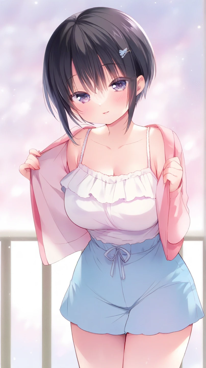 (highest quality, High resolution, realistic),Cute medium bob girl with blushing face, Fluffy kimono, adorable, Lovely, attractive,love, cleavage、peaceful atmosphere,wood々Soft sunlight shining in from between,breeze, Tender flowers,How to create captivating scenes.[figure], nsfw, sigh, Open your mouth small, crawl on all fours, 