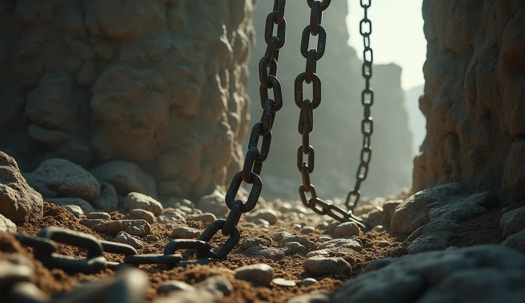 Metal chain with black background 4k Cinematographhic resolution and focus