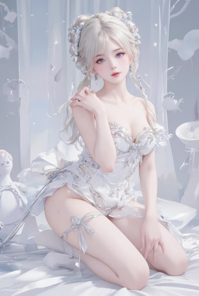 Masterpiece Nurse Costume Show off even slender legs Masterpiece 8K HD wallpaper Royal sister Delicate makeup Delicate face