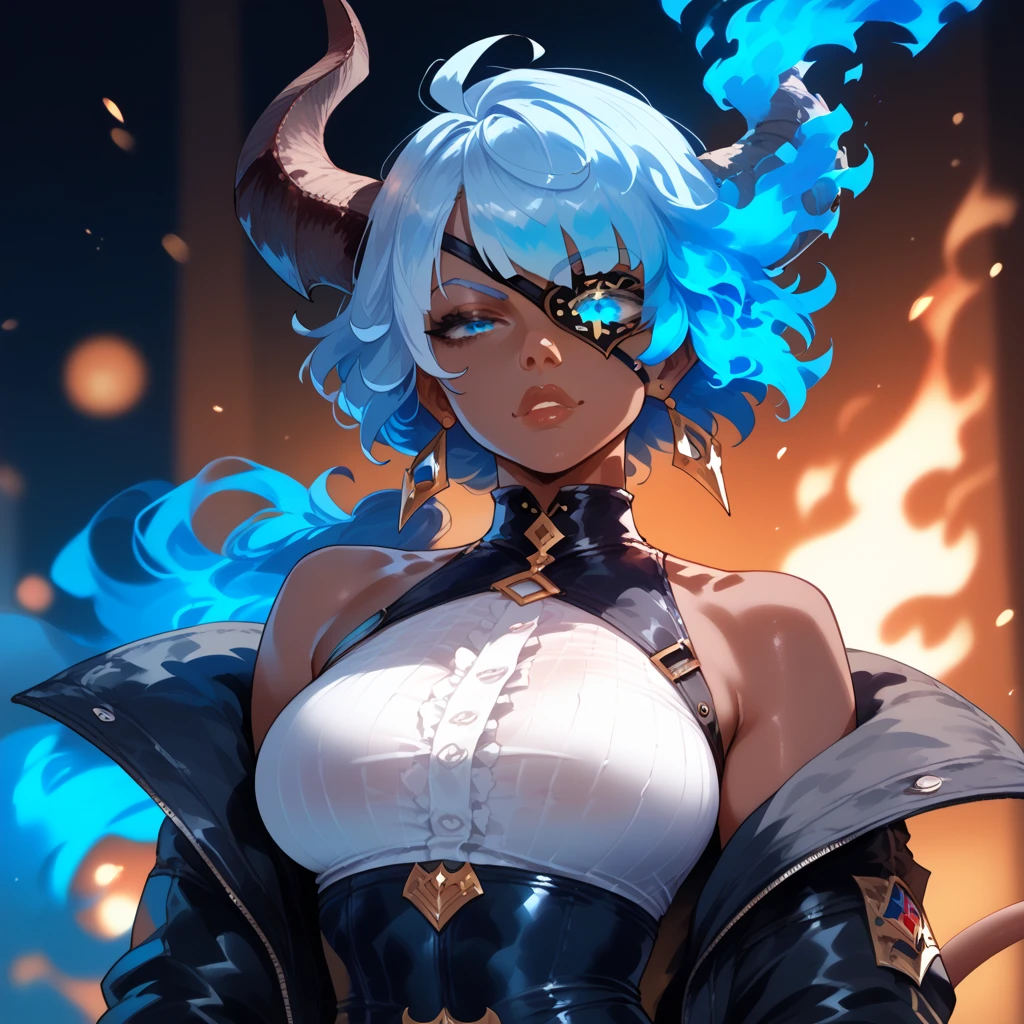 ((best quality)), ((masterpiece)), (detailed), 1 women pornstar elf dark knight, 8k_wallpaper, extremely detailed eyes, (large masterpiece digital art), (intricate details:1.3 ), (ultra-detailed:1.3), (sharp focus:1.3), (natural lighting:1.05), (vivid colors:1.3), (best quality:1.4), high quality, expressive eyes, full body, detailed face, beautiful face, perfect face, ((hair sandy white curls)), ((dragon dark silver horns)), (gold eyes), {{gray blue skin}}, ({gray blue skinned female}), big breasts, huge chest, powerful relief muscles of the abdomen and legs, powerful strong muscles of the arms, abdominal piercings, cruel predatory and cold-blooded arrogant look, a predatory smile with many fangs, open kimono of yellow and blue silk, white croptop with transparent wet cloth, under the clothes the clear outlines of large pointed nipples with piercings in the form of crosses appear, torn leather pants, the outlines of a wet vagina are clearly visible, steel gloves, wet, dirty, covered in blood, walking along the road between the houses of a destroyed village, dark cruel fantasy style,