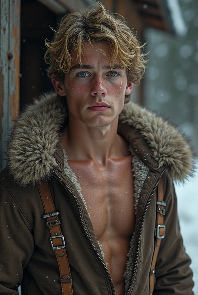 ((((young, fair haired, very SLIM, fit, boy, compleletly roped))), (((19 year old boy))), (((skinny, lean, twink))), (((slim fit body))), (((wearing gym speedos))) kneeling, ((((Trussed up completely with rope)))), ((((very tight rope crossed over chest)))), (((very tight ropes crossed over abs))). (((body in tight shibari ropes))), smiling, (((in a dense snyowy forest))), ((leaning against a snow covered tree))),(max best quality),(insane best details),(insane realistic),(insane masterpiece:1.2),ultra-detailed,(insane raw realistic:1.37),insane professional photorealistic,(insane photo-realistic:1.37),HDR,DSLR,studio lighting,ultra-fine real-life,sharp focus,physically-based rendering,extreme detail description,professional,vivid colors,portrait,concept art,hyperrealistic,high saturate,varies,multi,etc. --v 6 --s 1000 --c 20 --q 500 --chaos 100