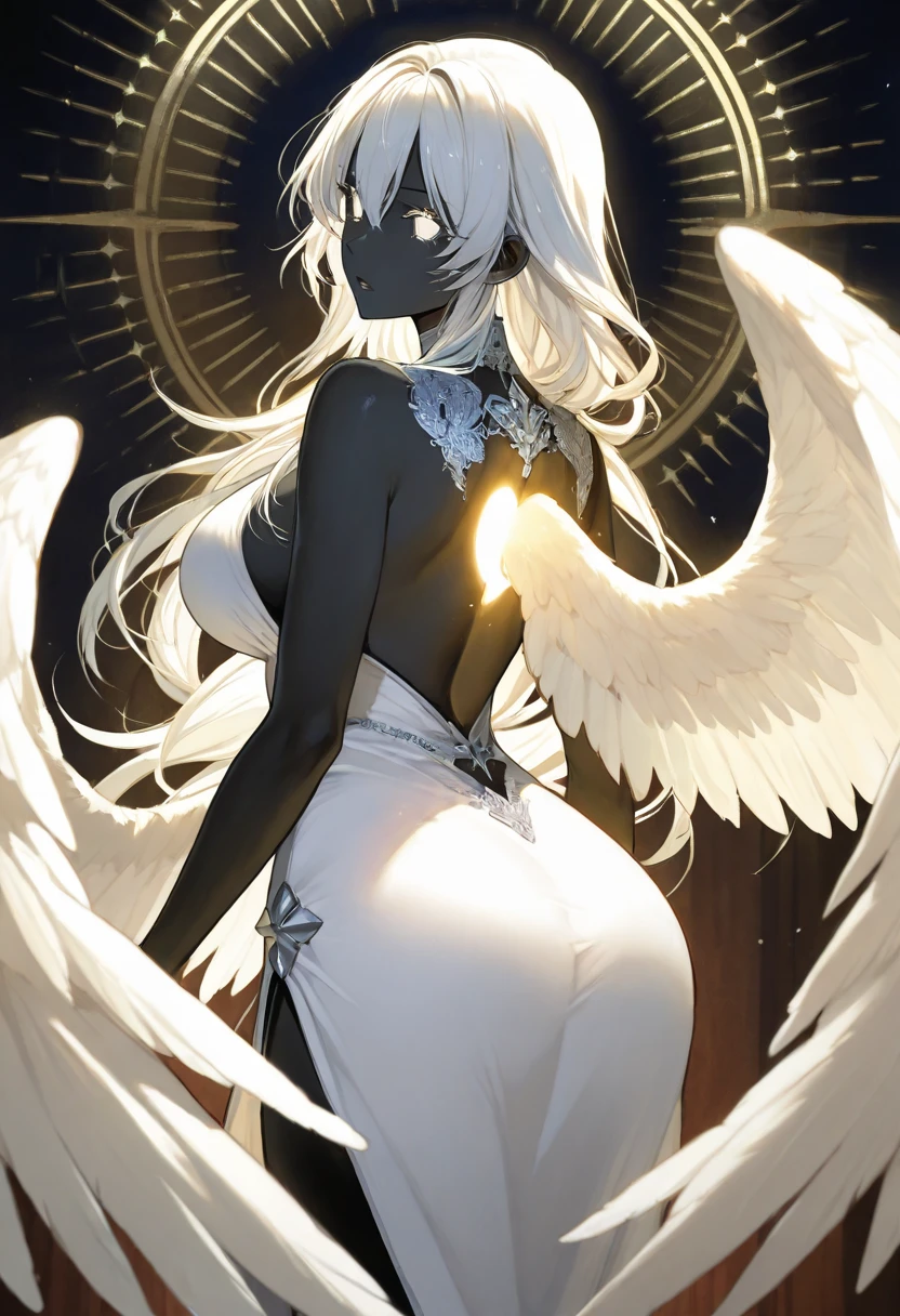 
Splattered black ink、perfection、beautiful、Angel man has huge angel wings on his back、 Meticulous brushes、Freehand Splash Ink、xuer ancient style ink、、