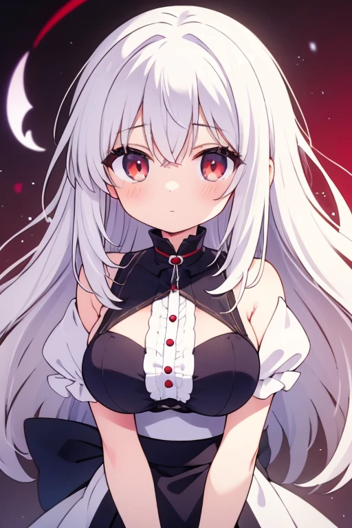 1 girl, souryuu, full moon, Bunny ears,one-girl,best qualtiy,the night,galactic,starrysky,City rooftops,little breast,cleavage,Rabbit ears,scowling,face expressionless,upperbody closeup,sportrait,Close-up,HighestQuali,k hd,Perfect details,(tmasterpiece:1.3)