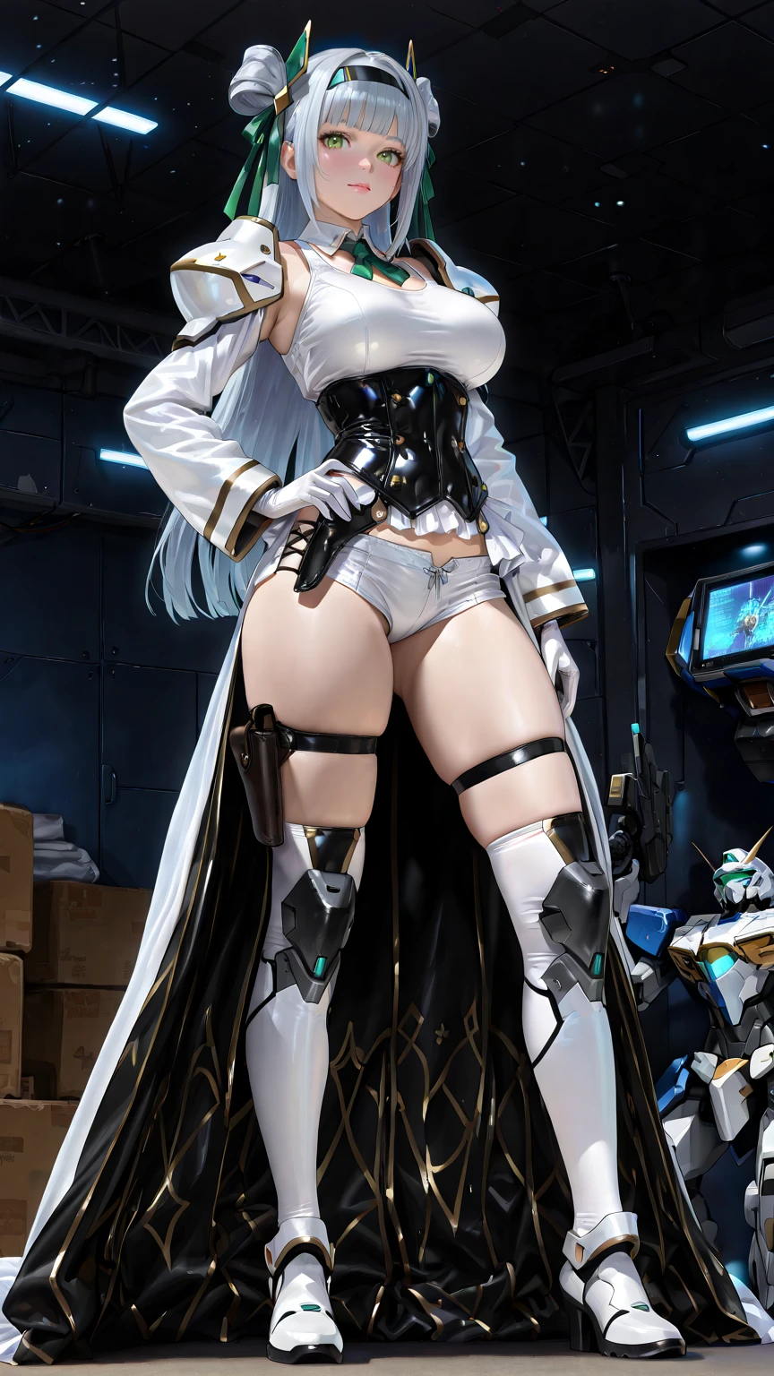 1girl、(15 year old female knight giving a footjob to a penis)、Expressionless、Long black hair、(Medieval Armor)、Cleavage、belly button、Thighs、Holding a sword in one hand、(foot on penis)、((sexy Knight))、1boy、(penis)、(amazon position)、The man is also wearing armor.、The man is lying on the ground、((eject cum))、(Training in the arena)、((Angle from below))、Stepping on the penis、