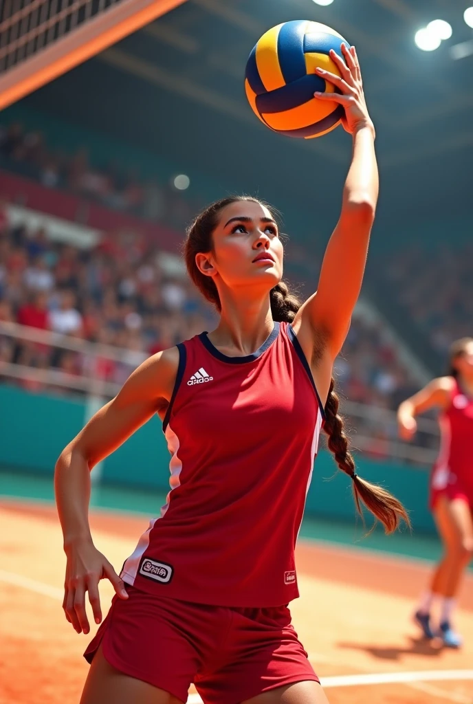 Student Playing Ball With Brazil Flag In Hand