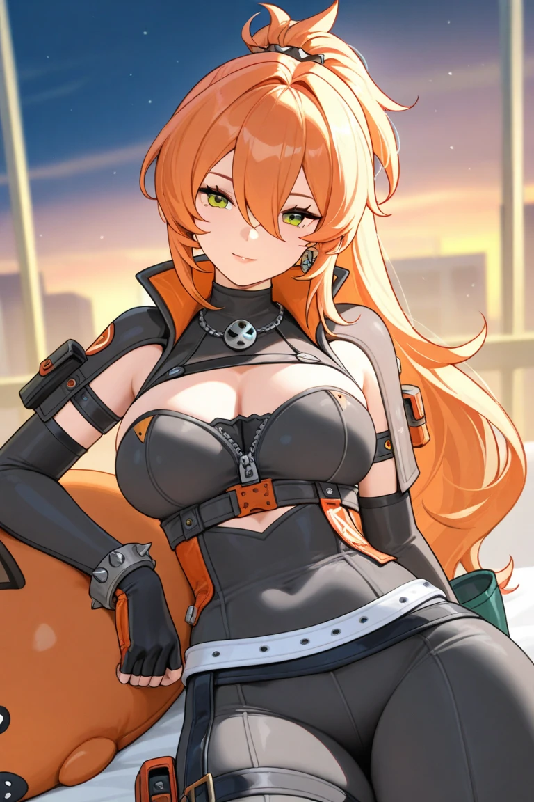 ((masterpiece)), (best quality), (detailed), (1 girl), <lora:jack:1>,jack-o' valentine,red hair,white bodysuit,gloves,halo,cross,belt,chain,ball & chain restraint,ankh,mask,shackles,cleavage,necklace,buckle,jewelry,chained,wide sleeves,beach,sunny,dynamic angle