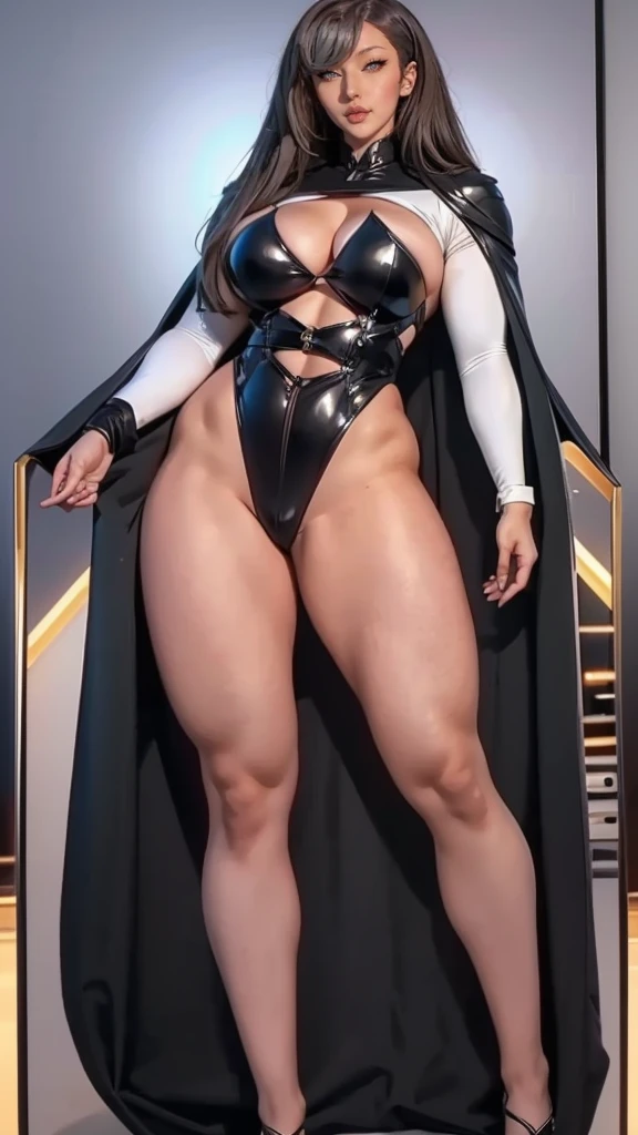 wide hips, attractive long legs, wedge heels, beautiful eyes, Beautiful whole body, small breasts, short silk dress underwear, a tempting look, Abs, Plump body shape, black hair, red eyes, full body, Bewitching pose, thick calves, Slightly parted lips, Blank Eyes