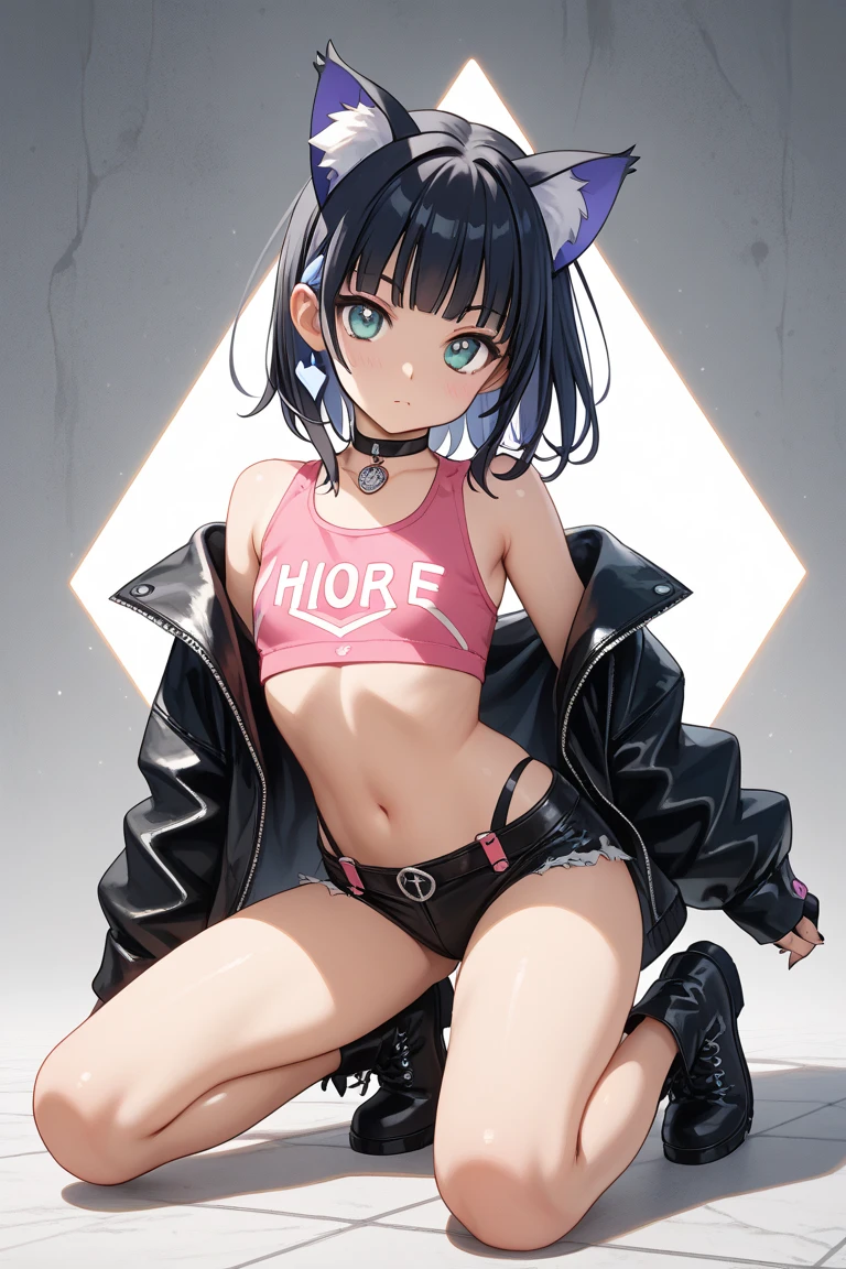 （（（highest quality、first-clasasterpiece、Normal body、8k、Detailed face、Ultra-precision、Normal hand、Normal finger、５Finger、）））Brightly colored hair、Rainbow black silver hair、Small breasts、Flexible body、Racy Sports Bra、White sports bra、Sheer sports bra、Racy white hot pants、See-through hot pants、Bite、Sweat flying、Transparent with sweat、shortness of breath、Bondage with chains、Iron Collar、handcuffs、Blindfold、Hands tied behind back、Put your hands behind your back、Open your mouth、Chain、Ganji with chains、Collar and leash、Kneel、Crawl、Get on all fours、You are my slave、Obey!、Pledge your allegiance、You will be my eternal sex slave.、I&#39;ll make you a slave to pleasure