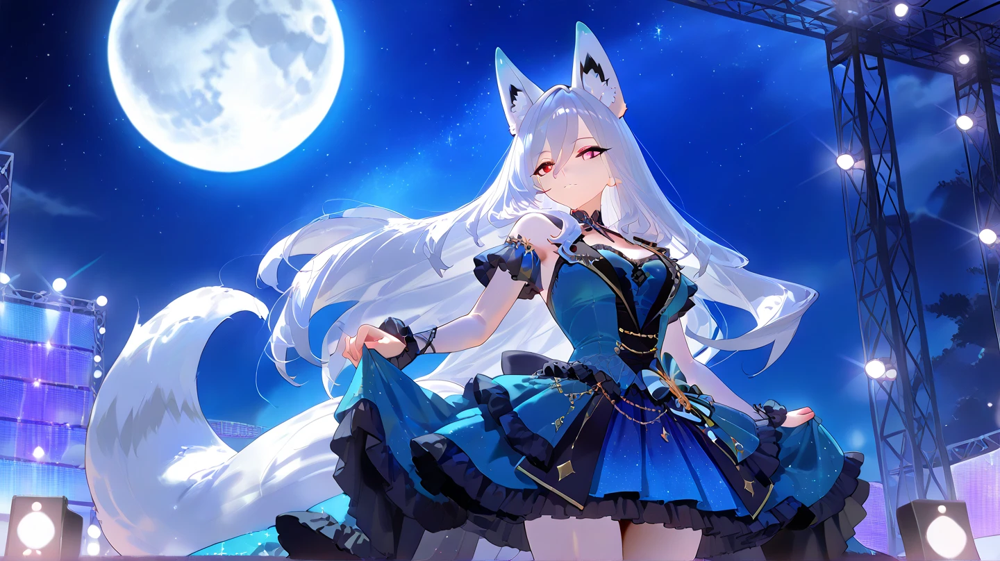 anime girl with white hair and blue eyes in a white dress, From the night of the ark, white cat girl, A scene from the《azur lane》videogame, arknight, Kushatt Krenz Key Art Women, 《azur lane》role, azur lane style, trending on artstation pixiv, Best anime 4k konachan wallpaper, Official artwork, official character art