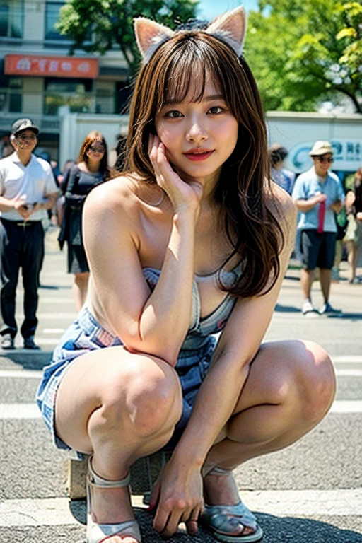 masterpiece, high quality,16K,8K,beautiful,get used to it,exquisite,extremely get used to it, finely get used to it, high quality, insanely get used to it, ultra get used to it, ultra high resolution, high quality, beautiful face, Japanese, NSFW,R18(red micro bikini、Sexy Bikini、String Bikini、Put on a cop's hat),wet,she is short,A woman is holding her breasts with both hands, illuminated by neon lights in a downtown area on a rainy night.Surrounded by men、Clumsy Man、Fat man、,shiny skin,detail skin,goosebumps,little smile,whole body、Long legs、Thin legs、(gold veins showing through breasts),16 yo,little smile、whole body、whole bodyが映る、crouched、Wearing stiletto heels、Suck a dick
