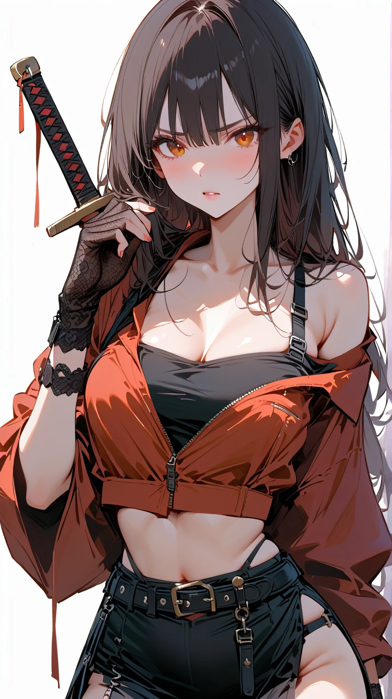 ((best quality)), ((masterpiece)), (detailed), perfect face. Asian girl. Blonde. Twintail. Black ribbon. Green eyes. Casual outfit.