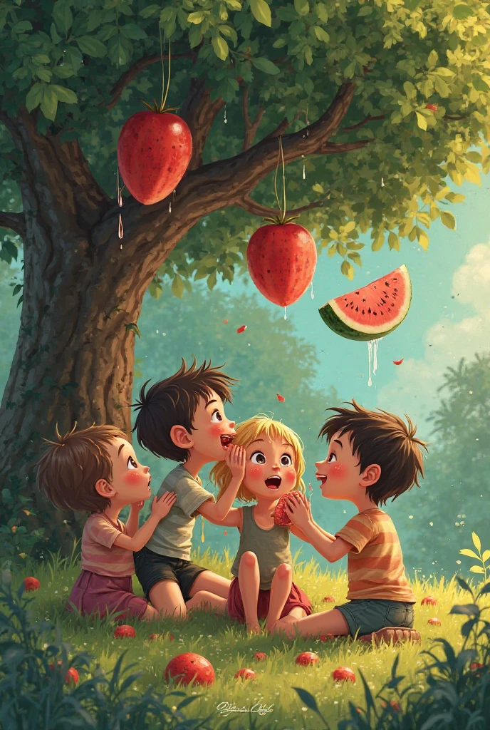 Pomegranate picking by kids n running from there