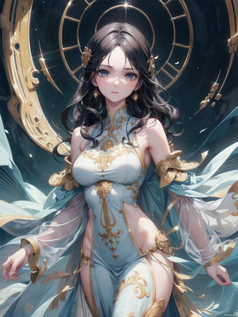 (Masterpiece, Superior quality, Best Quality, Official Art, beautiful and aesthetic:1.2), (1 girl), detailed extreme,(Fractal Art:1.3),showy,more detailed FedEx logo
