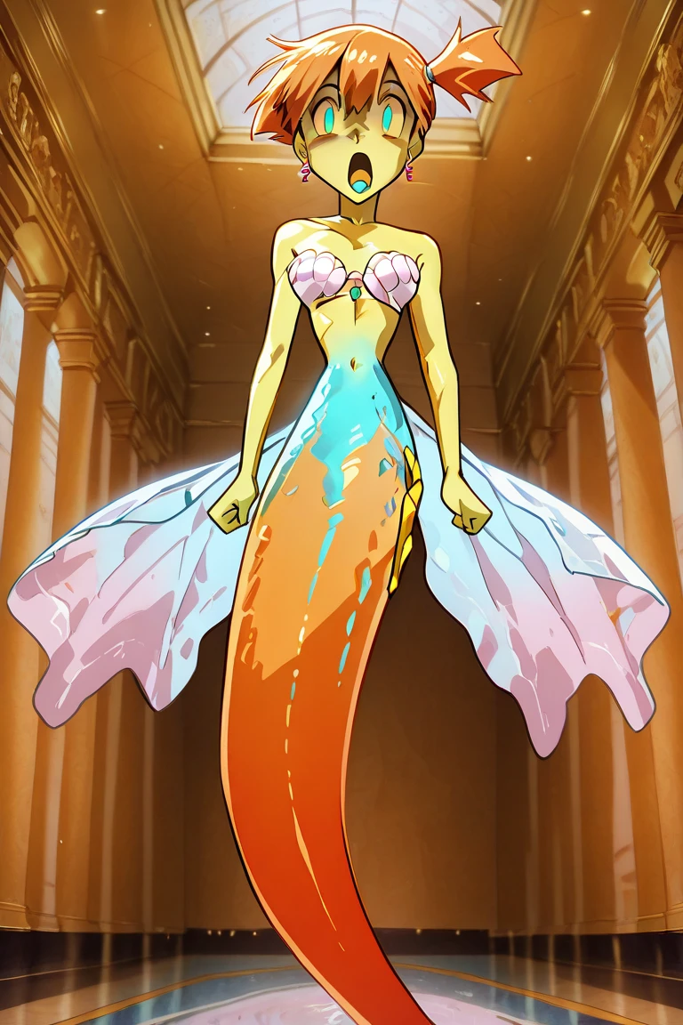 ((((yellow skin)))) , (((naked girl))), ((short blue hair)) ,(Blue eyes)((best qualityer)), ((work of art)), (detailded), 1 girl, yellow girl, yellow skin , yellow body ,yellow color ,slim, Waist slender , defined body with small, pointy breasts , with blue hair, shorth hair , short hair, short hair, blue colored eyes , blue colored eyes , lindos blue colored eyes com semblante feliz, the very embodiment of joy , she is totally naked, naked ,Unclothed, witheout panties, without bra , , dress on her feet, ela tem a yellow skin, smooth and yellow skin, she is yellow, she is showing her naked body