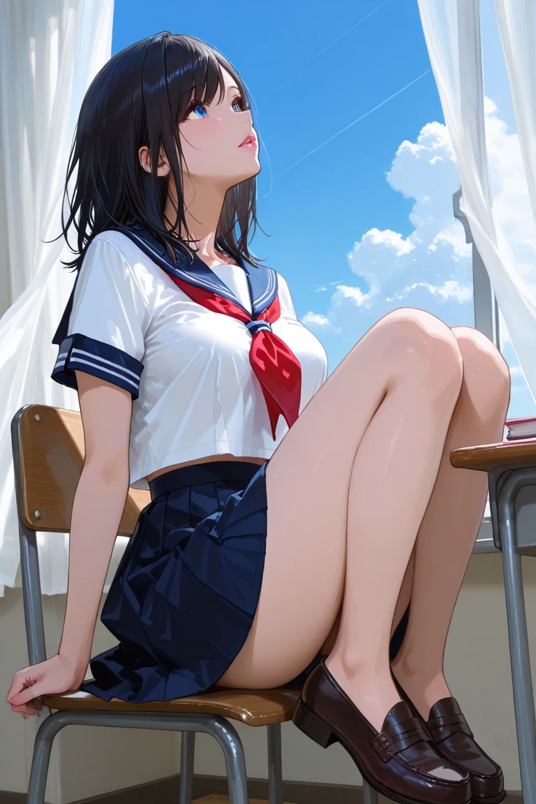 (masterpiece:1.2, highest quality), (realistic, photorealistic:1.4), beautiful illustrations, (natural side lighting, movie lighting), Depth of written boundary, looking at the viewer, Front view, 1 girl, Asian, 15 years old, ((bob hair)), perfect face, Cute symmetrical face, pale white skin, shiny skin, asymmetrical bangs, Big eyes, droopy eyes, long eyelashes, thin, beautiful hair, beautiful face, fine and beautiful eyes, beautiful clavicle, beautiful body, beautiful breasts, beautiful thighs, beautiful feet, beautiful fingers, ((school uniform )), (vaginal sex:1.5), (beautiful scenery), evening, droopy eye, (cum in pussy:1.5), sex, erotic, cum in pussy, hetero, mole, mole under eye, (smile, Upper grade, open your mouth)