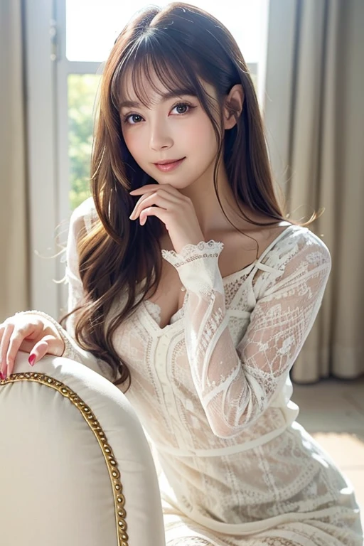 8K,(RAW、analogue、Nikon Z 14mm ultra-wide lens、award-winning glamour photograph、((Top image quality))、((masterpiece))、((realisitic))、Skin pores、Subsurface scattering、radiant light rays、hight resolution、detailed facial features、High Detail、foco nítido、top grade、aesthetic、ighly detailed、(extremely detailed eye、Highly detailed iris)、very detail hair、highlydetailed skin、Highly detailed clothing、octane renderings、Photorealistic、realisitic、Post-processing、max detail、realistic shadow、Roughness、natural skin textures、realisitic、hyper realisitic、Photorealism、Imagen、8K UHD、Imagen、HDR、Convoluted、elegent、High Detail、foco nítido、A stunning、Beautiful feces、a gorgeous)、(masterpiece:1.2、Best quality1:1、ultra-definition:1.2、Best Shadows、8k:1.1)、(big city:1.3、On the rooftop:1.1、The urban structure below、railing)、(Contrasting background、Bright background)、(beautifull detailed face)、highly contrast、(Perfect litthing:1.2、beautifuly color、Delicate color)、((movie)light))、colourfull、hyperdetailing、dramatic light、intricate detailes、(1 person、独奏、Brown hair、a smile、Brown hair wavy hair:1.1、Blue eyes、dynamic ungle、red rough costume、JINS、cowboy shot、Lower your arms)、depth of fields,a smile,sexy pose,