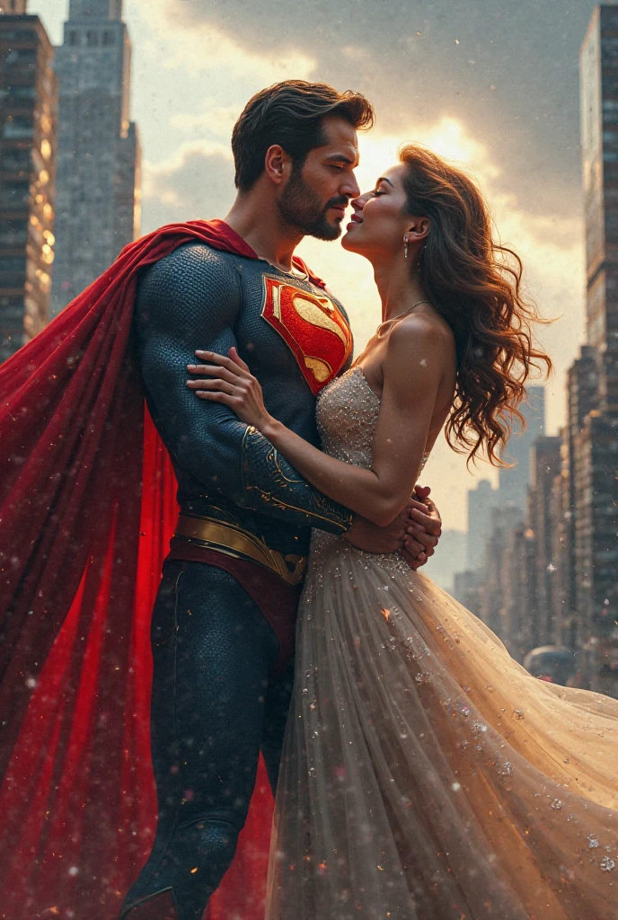 Wonder Woman brown hair and Superman cuter, happily celebrating eleven years of marriage Celebration, image as album cover