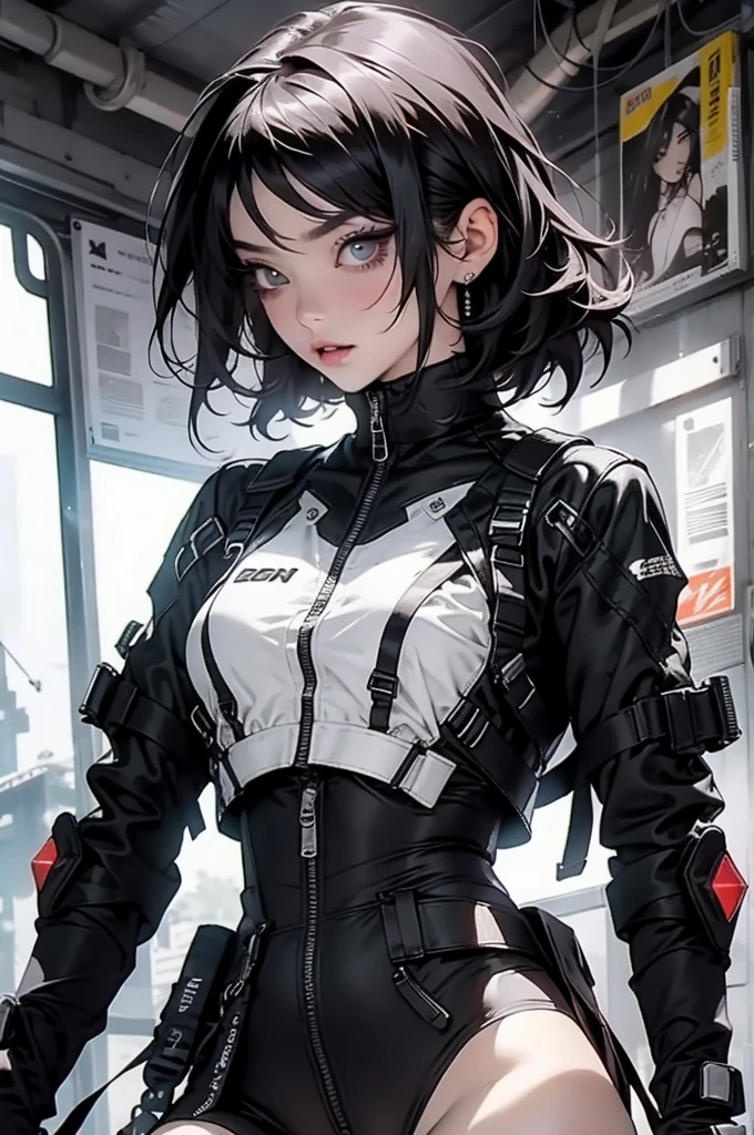 Spacepunk girl,(((1 girl))),((cute and beautiful african haired girl)),((((black ethnicity)))),
(big breasts:1.4),Sagging breasts,((((black african hair:1.35,((african hair:1.35)),africanhair,african:1.35,dark hair,black hair,Double hair bun:1.3)))),medium hair,((Heterochromia:1.5, (yellow_eyes and red_eyes))),complicated eyess,beautiful detailed eyess,symmetrical eyess,((fat)),((((tan,black skin,black skin:1.35,dark skin_female,black skin:1.3,Ebony skin,Shiny skin:1.5,Bright skin: 1.5,Shiny skin,very Shiny skin,shiny body,Bright and radiant skin,Wet legs)))),(Spider's lower abdomen,small waist,wide hips,Healthy body,inflated legs, thick thighs),(((detailed face))),
cute,cool,sensuality,charming look,charming,erotic,charming,((no)),
revealing clothes,Skin display,(((Scientist Series))),((slave collar)),(((Wet clothes,complicated outfit,complicated clothes))),
(dynamic gesture:1.0),เน้นcoolานั้น,shy,(in the middle,Adjust the size to fit the size.,Third rule),
Cyberpunk city by the sea at night, with bright neon signs Dark clouds and puddles, view:1.25,at night, starry night, universe,Very dark night that makes the neon lights stand out, The neon lights are very bright.,
artistic photography,(Photographed by sldr),height, Sharp focus,(very detailed, very detailed), (Realistic artwork:1.37),(very detailed CG unity 8k wallpaper),((Synth Wave Background Theme)),(((bright colors))),complicated,(complicated background),(Masterpiece),(best quality),A perfectly rendered face,Perfect face details,realistic face,Realistic photos,Analog style,((complicated detail)),(((realism))),