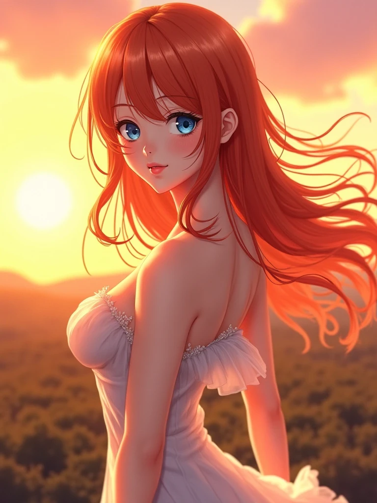 sunset shimmer standing in moonlight, wearing a see-through night gown, light going through night gown