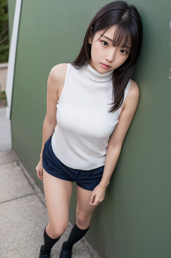 (Highest quality:1.4),(masterpiece:1.4),(Realistic:1.4),(Realistic:1.2),(超High resolution, RAW Photos:1.4),(High resolution, Very detailed:1.2),(8k:1.2),,check,a photo of a dark-haired,One Girl,alone,Big Breasts,((Upper Body:1.3)),Medium Hair,Background Blur、whole body、good、Upper Bodyは法被姿、White Etchu loincloth around the waist、Thin fabric loincloth、Your butt is completely visible