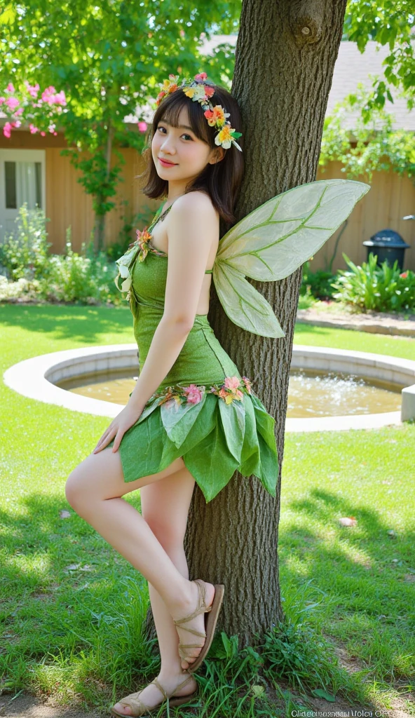 fairy tale waitress idol、Full body Esbian、fluorescent green mini waitress costume、