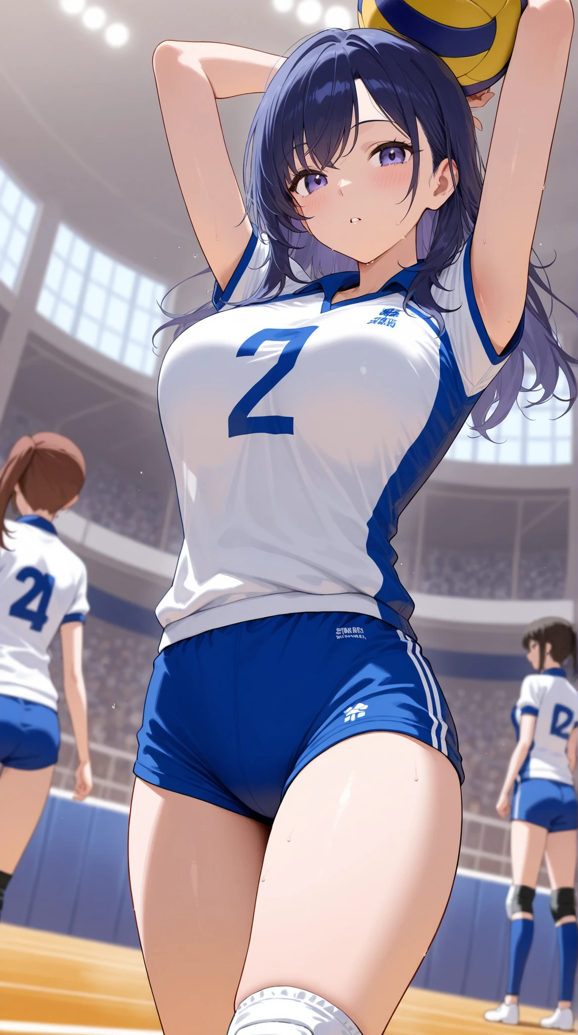 Volleyball Uniforms, Blue bloomer in gym suit