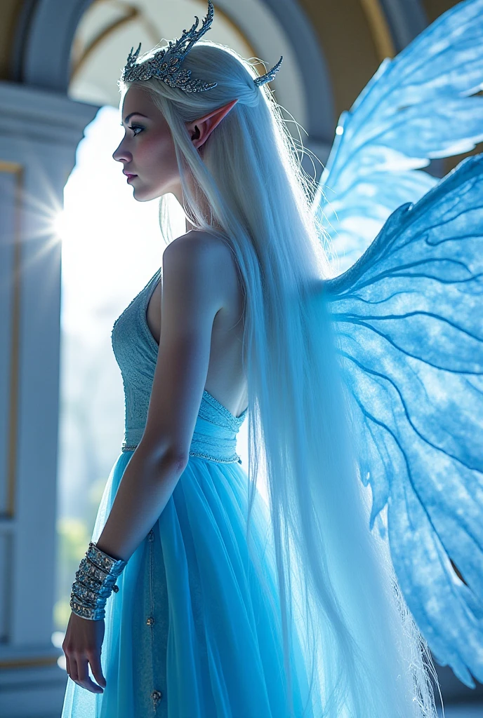 britney spears in a blue dress with glass wings, clear design de vestimentas, angel theme, inspired by Luma Rouge, , costume design made with love, vestimentas, As a faerie, inspired by Rob Liefeld, clean and color,high quality colorful, angelic, with angel theme best quality, realisitic, realisitic, award-winning illustration, (Highly detailed texture of face and skin), (all-body), (Complicated Detail: 1.2), (fine-details), (Complicated Detail), (Cinematic Lights, better quality backlight), Sharp lines, sharp focus, offcial art, unity wallpaper 8k, absurdrez, unbelievably absurd, huge filesize, ultra-, Fantasyart, RTX,((award-winning studio close-up photos)), , (escape), , perfect hands, beautiful detailed eyes, face perfect