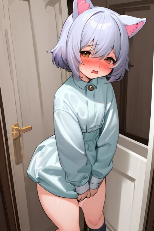 cute boy, twink, heavy blushing, ahegao, nude, thigh highs, thick thighs, penis, anal, anal sex