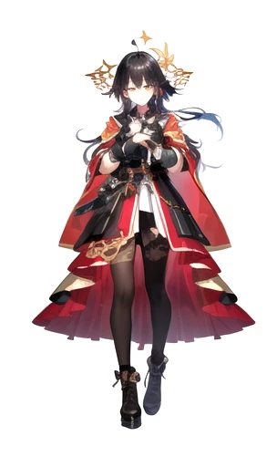 Very detailed、whole body、Medium chest、It&#39;s not over yet、Until I can see the depths of hell、Leaving no bones behind after the fight、woman、kneeling