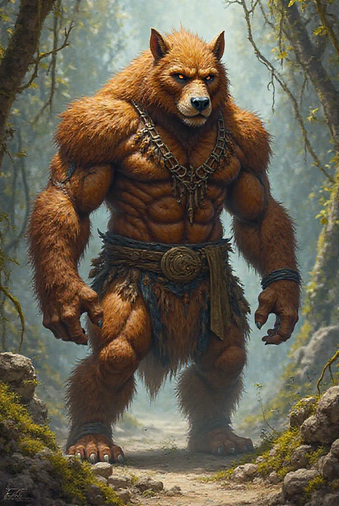A photorealistic image of the Beast from the movie Beauty and the Beast, super muscular giant, with muscular arms, broad shoulders, giant and toned physique, bursting muscular veins, blue eyes, tail, super furry brown fur, backwards facing horns, wearing a torn blue plaid shirt, with veins bulging, barefoot, in the garden of his castle