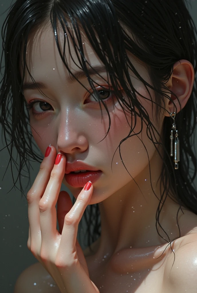 ((beste-Qualit、8K、masterpiece:1.3))、Crisp focus:1.2、Well-proportioned body、Beautiful Women in Perfect Style:1.4、Sheer slender、 abdominals:1.2、((layers-Cut、hugetits:1.2))、(Brachira、Fluffy tank top shirt:1.1 )、(Street:1.2)、Highly detailed facial and skin texture、Detailed eye、二重まぶた、(Full open armpits、Armpit show、full of sweat、Stick out your tongue and drool、red blush、Upper eye:1.4)、Lower breast、Groaning in pain、((feeling in pain、tornwing、distress、crying how bright、Condensed milk splattered on the face、white of the eye))、pink tongue、put out the tongue、Milk in the mouth、Milk on the tongue、Detailed tongue、Madness、4K、