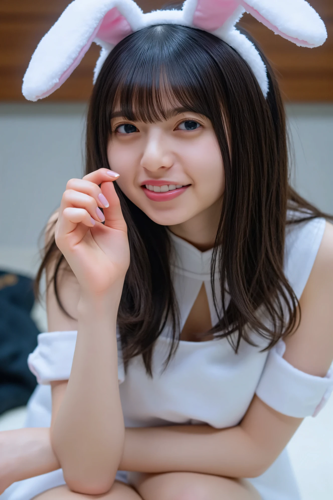 high quality、masterpiece、High sensitivity、One Woman、Bunny ears、Embarrassed face、Small