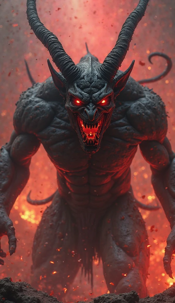 Stocky muscular Josh Hutcherson kneels on the floor, snarling and barring his sharp fangs. His arms and legs are restrained by chains embedded on a sturdy wall. His skin turns red. He grows a dragon tail on his rear. He has dragon wings on his back. His eyes glow red. His body crackles with electricity. The setting is in a destroyed, burning laboratory