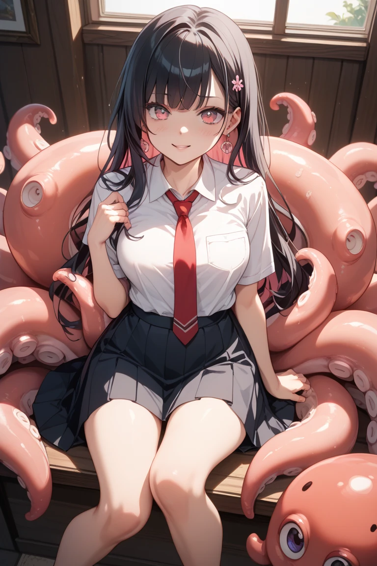 (Photorealistic:1.5), (masterpiece、Highly detailed 8K CG、Sharp lines:1.2), (deep focus:1.5), hi-school girl、A dark-haired、thighs thighs thighs thighs、Beautiful anime 、Smooth Anime CG Art、Beautiful anime 、Beautiful anime girl, (12year-old beautiful girl:1.4), Detailed skin, (gleaming skin:1.7)、short-hair、(Beautiful black hair:1.5)、brown Eye、(many streaming sweat:1.2), (flat chest:1.7), (Muscular thighs:0.5), (gaunt:1.5), (student clothes:1.8), (a sailor suit:1.8), (Dark blue pleated skirt:1.7), (full body:1.8), solo, (one girl:1.4), (lie on one's back:1.3), (from front:1.5), Inside the classroom, (blush:1.5), (spread legs:1.4), (short sleeve:1.2), (White socks and brown loafers:1.5),(Lots of clear drool overflows from her mouth and drips from her chin:1.5), (many Tentacles clinging to her:0.5), (Sweat pouring from her pubic bone:1.5), (looking away:1.5), (anguish:1.4), (crying:1.4), (half closed eyes:1.0), (open mouth:1.3), (Slim:1.5), (Skinny:1.5), (Tentacles:1.0), (short sleeve:1.2), (arms behind back:1.5), (arched back:1.5),(Tentacles in the female genitalia:1.6), (Tentacles cum inside:1.5), (many clear pussy juice:1.6)